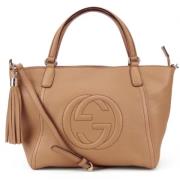 Gucci Vintage Pre-owned Laeder axelremsvskor Beige, Dam