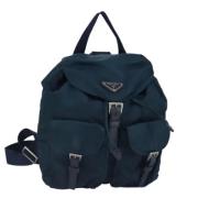 Prada Vintage Pre-owned Nylon ryggsckar Blue, Dam