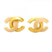 Chanel Vintage Pre-owned Metall rhngen Yellow, Dam