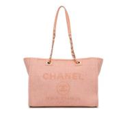 Chanel Vintage Pre-owned Canvas totevskor Pink, Dam