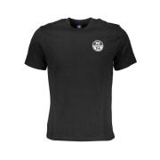 North Sails Svart Bomull Tryck Logo T-shirt Black, Herr