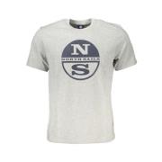 North Sails Tryck Logo Bomull T-shirt Gray, Herr