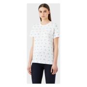 Emporio Armani Vit dam T-shirt med logotyptryck White, Dam