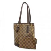 Louis Vuitton Vintage Pre-owned Tyg axelremsvskor Brown, Dam