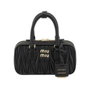 Miu Miu Quiltad Läder Mini Handväska Black, Dam