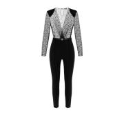 Elisabetta Franchi Polyester jumpsuit med avtagbar topp Black, Dam