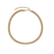 Saint Laurent Guld Logotyp Charm Länk Halsband Yellow, Dam