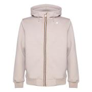 K-Way Beige Dragkedja Huva Sweatshirt Jacka Gray, Herr