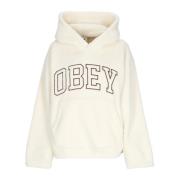 Obey Collegiate Hoodie Fleece Unbleached Beige, Dam