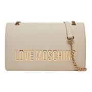 Love Moschino Ivory Axelväska - Justerbar Rem White, Dam