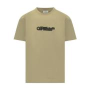 Off White Spray Arrow Print Rund Hals T-shirt Gray, Herr