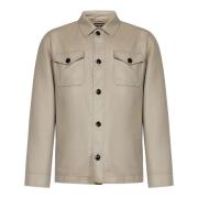 Kiton Beige Kasmir Silk Skjorta Beige, Herr