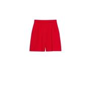 Max Mara Röda ullshorts med bred silhuett Red, Dam