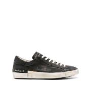 Philippe Model Svarta lädersneakers modern stil Black, Herr