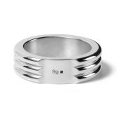 Le Gramme Räfflad Ring Tillverkad i Frankrike 9g Gray, Unisex