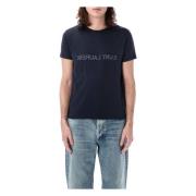 Saint Laurent Blå Reverse Logo T-shirt Aw24 Blue, Herr