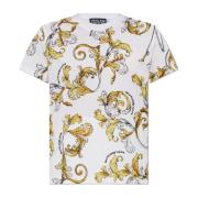 Versace Jeans Couture T-shirt med tryck Outline Barocco White, Dam