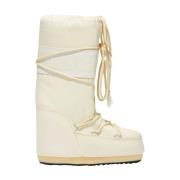 Moon Boot Iconic Nylon Boots i Cream Beige, Dam