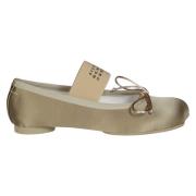 MM6 Maison Margiela Ballerina-skor med fyrkantig tå och spänne Beige, ...