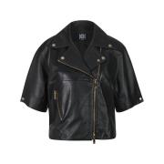 Riani Svart Bikerstil Skinnjacka Black, Dam