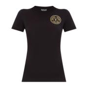 Versace Jeans Couture T-shirt med tryckt logotyp Black, Dam