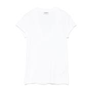 Dondup Vita V-ringade T-shirts och Polos White, Dam