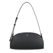 A.p.c. Läder axelväska med justerbart handtag Black, Dam