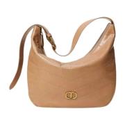 Twinset Quiltad läder hobo väska 'Madison' Beige, Dam