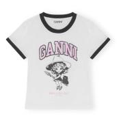 Ganni Ekologisk Jersey Witch Tee Tröja White, Dam