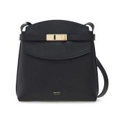 Salvatore Ferragamo Svart Gancini Plaque Axelväska Black, Dam