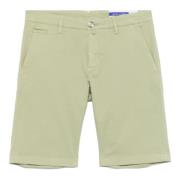 Jacob Cohën Bomull/Lyocell Shorts med Fickor Green, Herr