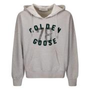 Golden Goose Melange Black Journey Hoodie Gray, Dam