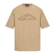 Dsquared2 T-shirt med tryckt logotyp Beige, Herr