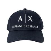 Armani Exchange Blå Bomullsskärmkeps för Män Blue, Herr