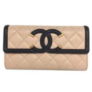 Chanel Vintage Pre-owned Laeder plnbcker Beige, Dam