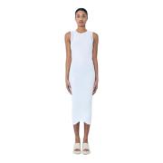 Jil Sander Lagerlagd Midi Klänning Scoop Neck Italien White, Dam