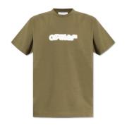 Off White T-shirt med tryck Green, Herr