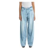 Haikure Bethany Wide Leg Denim Jeans Blue, Dam