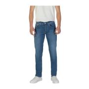 Replay Blå Bomull Regular Loose Jeans Kollektion Blue, Herr