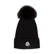 Moncler Pom Pom Beanie i Svart Ull Black, Unisex