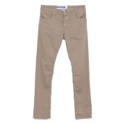 Jacob Cohën Handgjorda bomulls-/lyocellbyxor, Modell Bard Beige, Herr