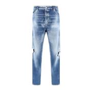 Dsquared2 Vintage Fransad Straight Fit Bomulls Jeans Blue, Herr