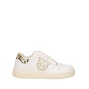 PINKO Lädersneakers med Platina-insatser White, Dam