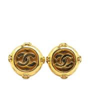 Chanel Vintage Pre-owned Metall rhngen Yellow, Dam