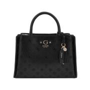 Guess Elegant svart handväska med gyllene detaljer Black, Dam