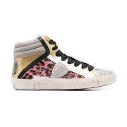 Philippe Model Multifärgad Leopardmönster Glittersneakers Multicolor, ...