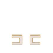 Elisabetta Franchi Logo Double C Metallörhängen White, Dam