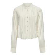 Isabel Marant Mandarinkrage Elfenbensblus med Veck Beige, Dam