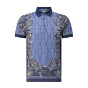 Etro Blommig Paisley Polo Tröja Blue, Herr