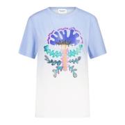 Isabel Marant Tryckt bomullst-shirt, rund hals Multicolor, Dam